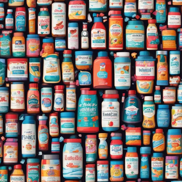 A sailboat navigating through a vast, calm sea filled with interchangeable looking generic brand products