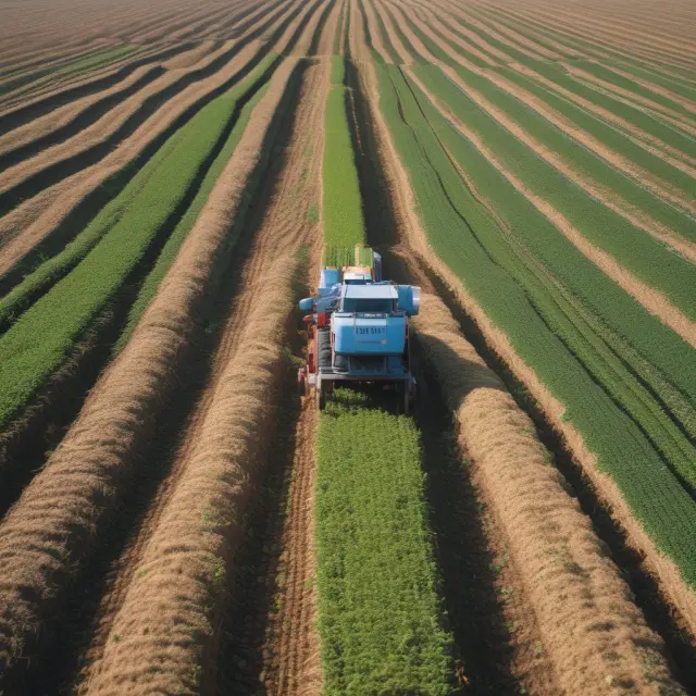 Two regulatory bodies, one from the US and another from Europe, carefully weighing genetically modified foods on a seesaw.