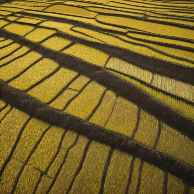 A lush golden rice field in a developing country represents the potential for genetically modified crops to improve food security and nutrition.