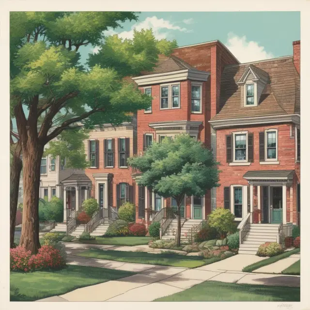 Image of original residents thriving in a gentrifying neighborhood, surrounded by new development and opportunities