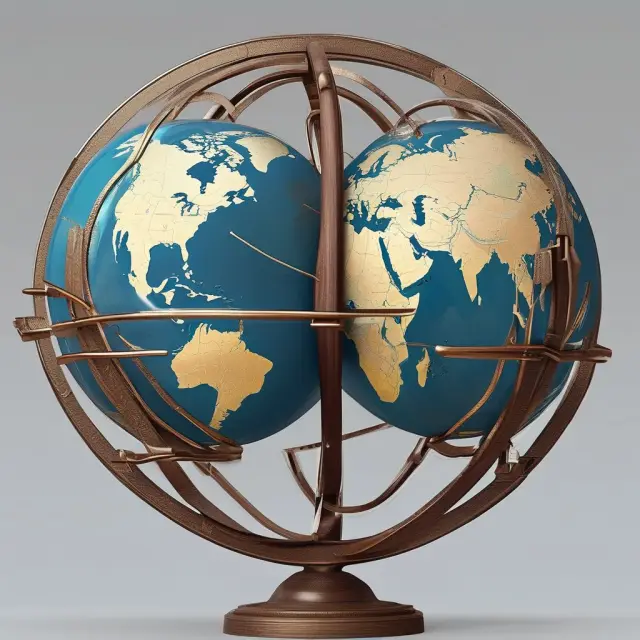 An image of two interconnected, textured globes representing emerging and developed economies, demonstrating the concept of geographical diversification