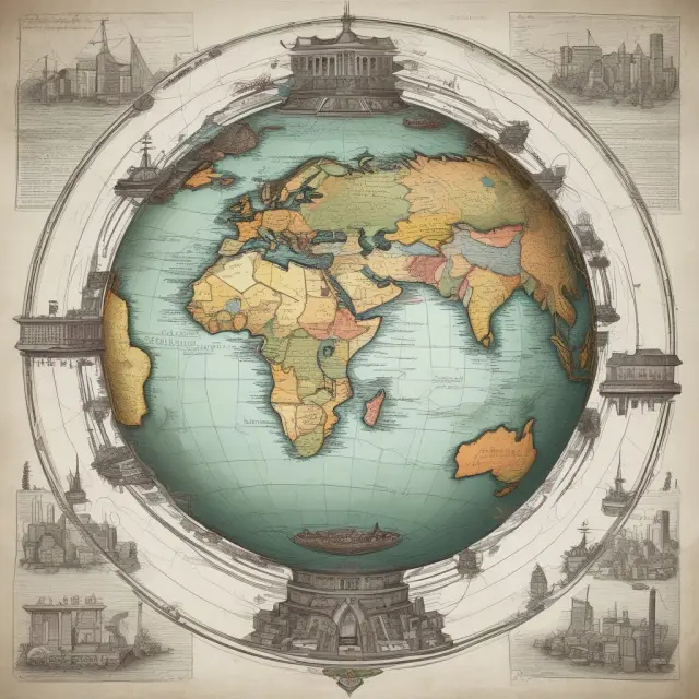 A globe connected by bridges representing various economies for effective geographical diversification.