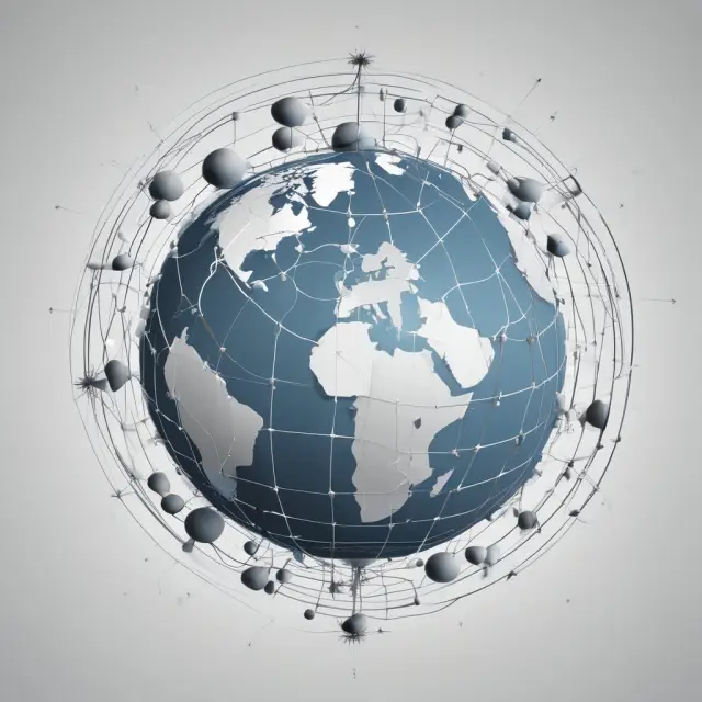 A globe where each region represents a market, with shifting prices illustrating the differences between geographical and market-oriented pricing strategies.