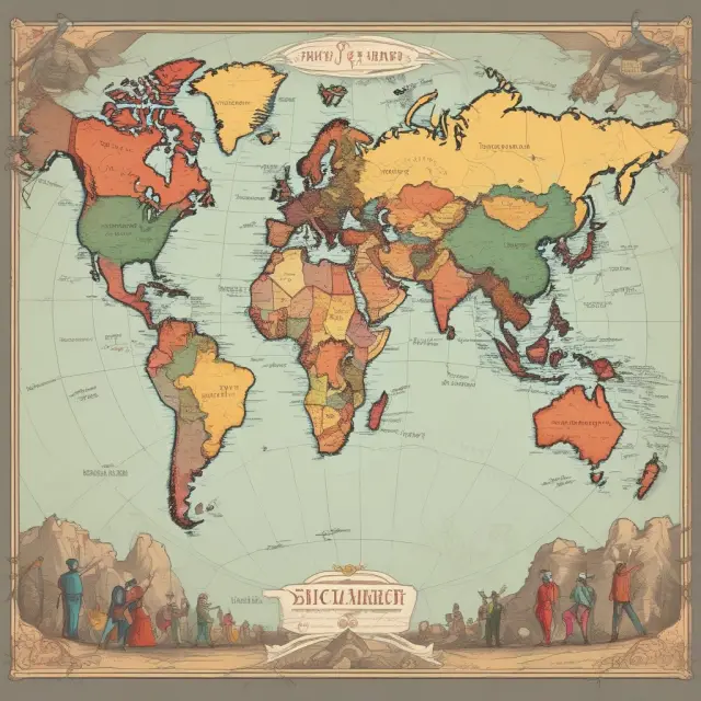 A world map illustrating the balance between price takers and price makers. Price takers are represented by anchors, while price makers have wings, emphasizing their power to set prices.