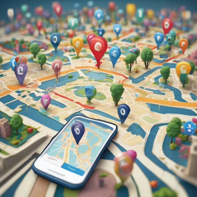 An intricate network of globes, with each one representing a financial sector, connected by geolocation technology