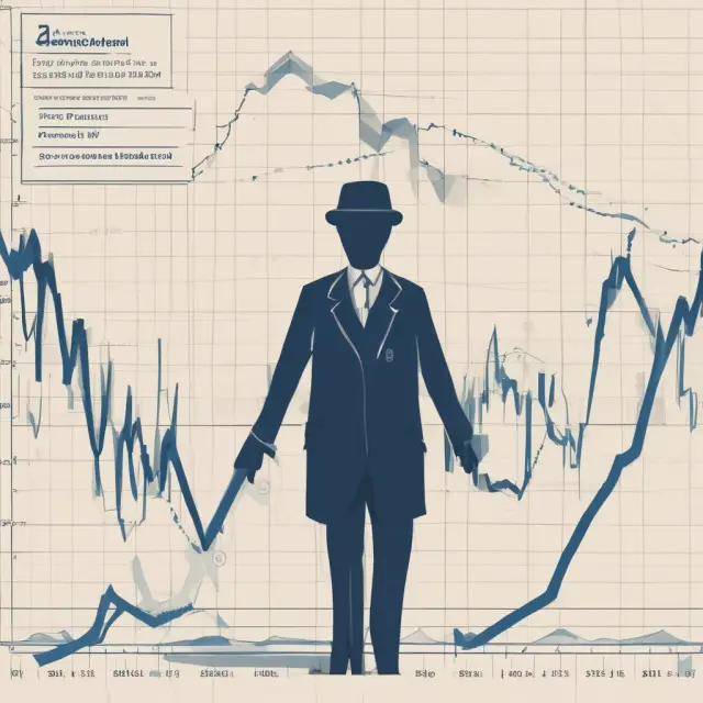 An investor on a winding path, passing through compounded returns (represented as growth rates) towards the Excel function 