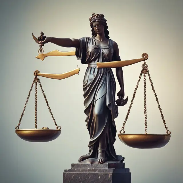 A hand of fairness balances two scales, with one side labeled 
