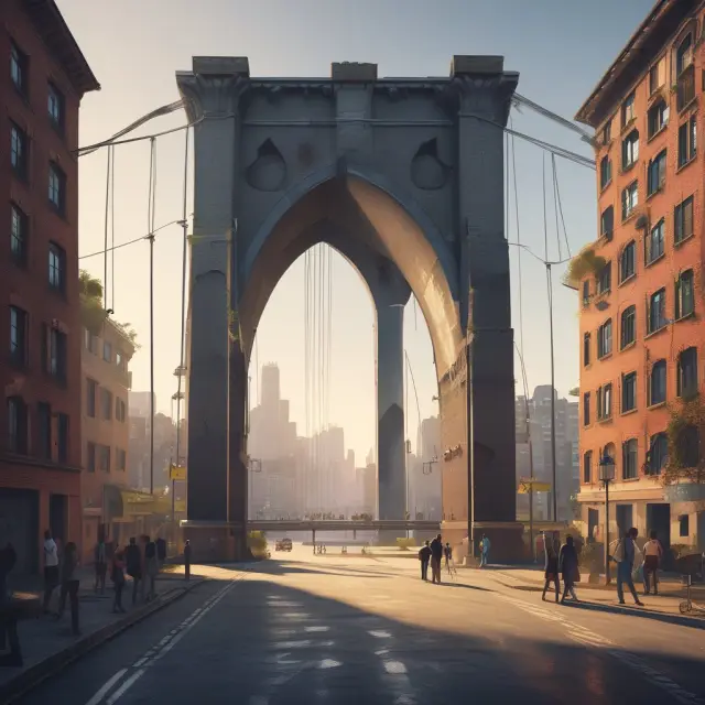 An old, crumbling bridge symbolizing the 