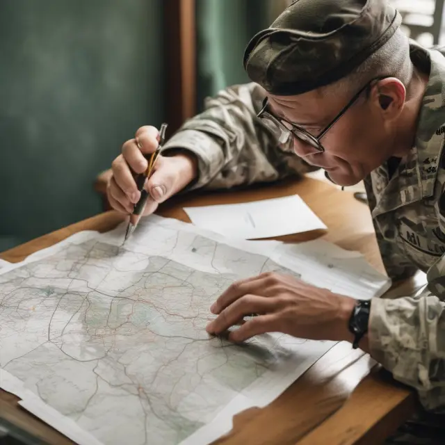 A veteran holding a map, guided by supportive hands representing additional GI Bill programs and assistance