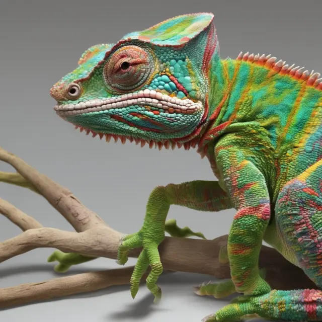 A chameleon changing the colors of various industry sectors in a Global Industry Classification Standard (GICS) chart, representing the need for adaptive industry classifications