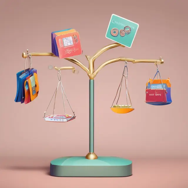 An image of a balance scale with one side depicting an open-loop gift card and the other side illustrating a closed-loop gift card
