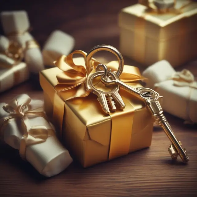 A grantor hands over a golden key to a Crummey trust, symbolizing the limited power of withdrawal that unlocks gift tax exemptions