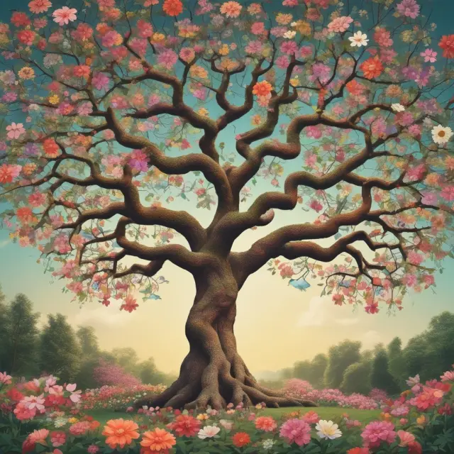 Imagery of various trustees as tree branches blooming in a garden, emphasizing careful consideration for selecting the optimal trustee.