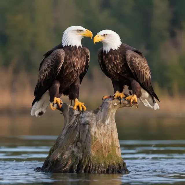 Two eagles sharing a large fish represent married couples taking advantage of joint tax returns to double their annual gifting threshold