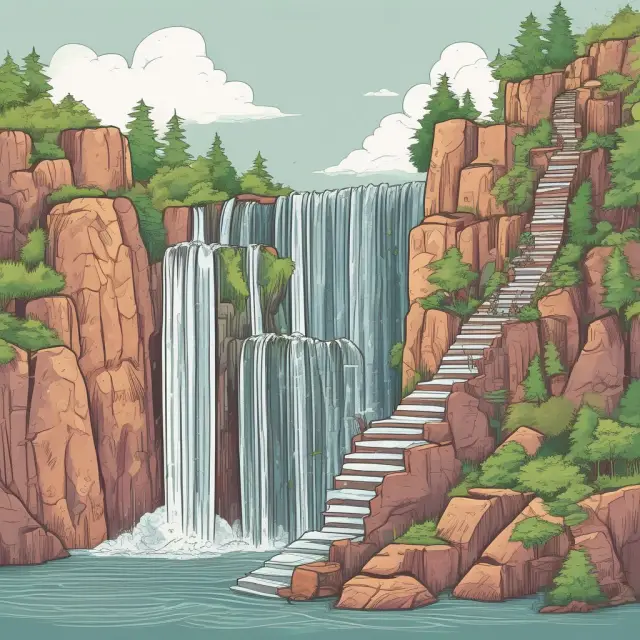Visual representation of gift tax rates as a progressive waterfall, with each level representing a different tax rate (0%, 20%, 30%, and 40%)