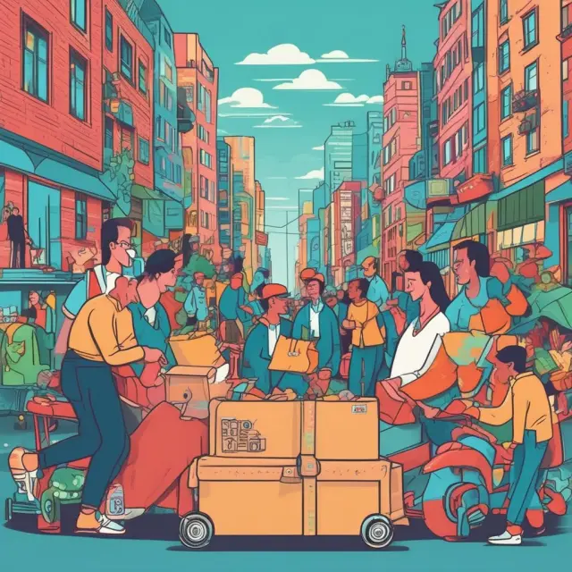 A kaleidoscope revealing the ripple effect of the gig economy across various industries