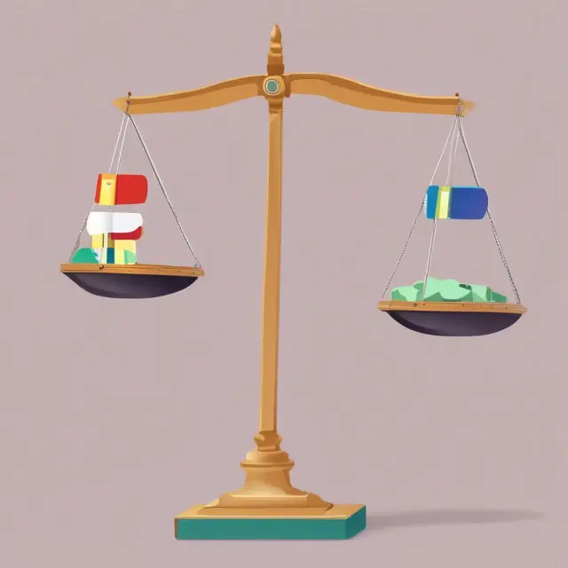 Scales showing income inequality between various countries, illustrating global disparities.