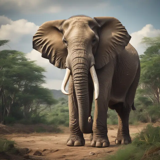 An elephant with a protective umbrella shielding houses, symbolizing Ginnie Mae