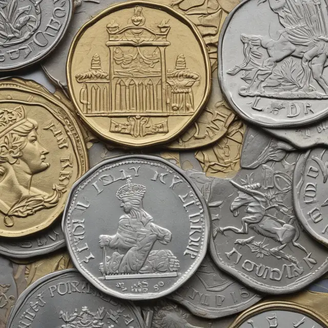 A coin with the British pound sterling symbol on one side and Gibraltar
