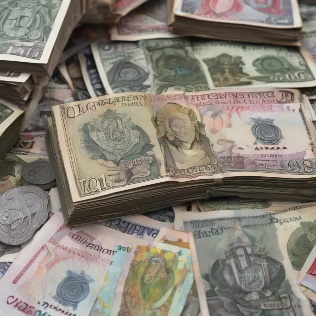 An image of a sturdy bridge connecting the British pound to various Gibraltar pound notes, symbolizing the par exchange rate between the two currencies