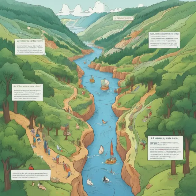 A scenic comparison of three distinct investment landscapes representing declining, static, and rising glide paths to illustrate their impact on asset allocation strategies.