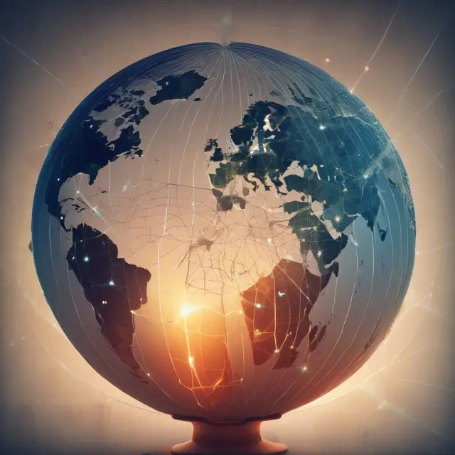Globe emitting Alpha waves representing global macro hedge fund
