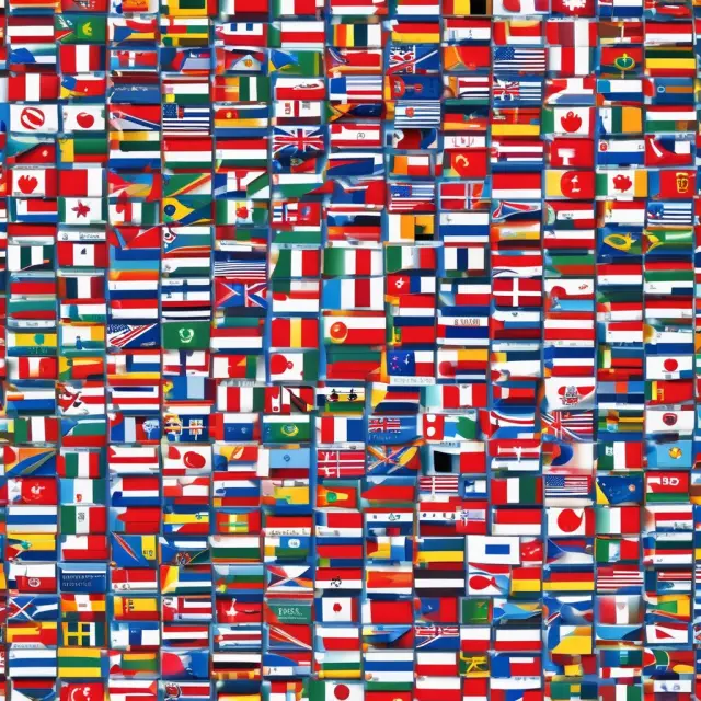 A visually striking collage of various country flags depicting global bond investments