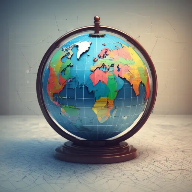 Globe with interconnected stock market charts representing the concept of Global Registered Shares.