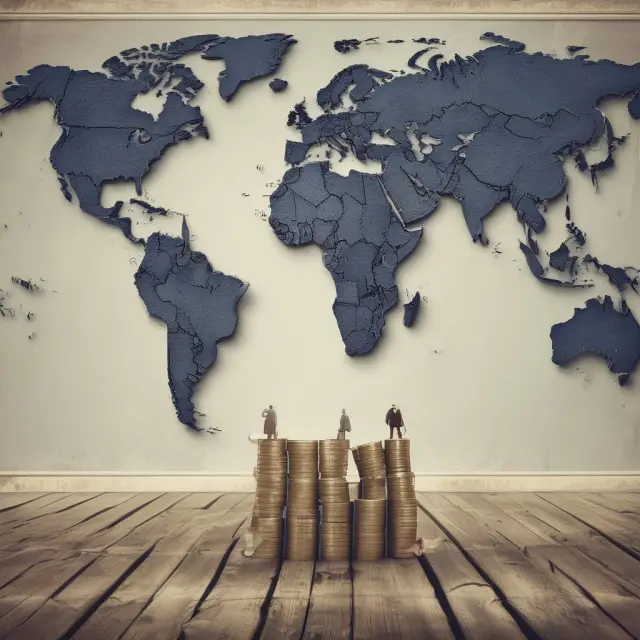 Key representing Global Registered Shares opening a map with various stock markets worldwide