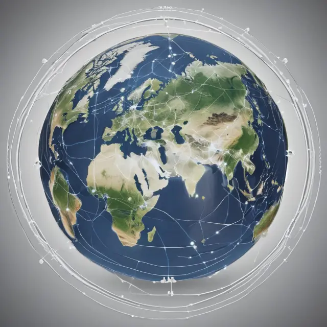 A globe surrounded by various continents, symbolizing the international collaborations and extensive reach of CME Globex