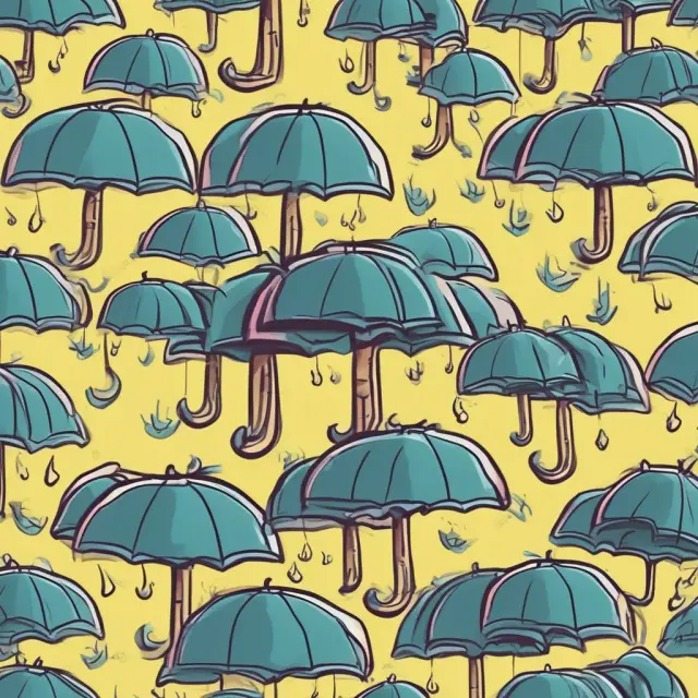An umbrella shielding a fruitful tree with roots symbolizing the benefit base, providing financial protection and guaranteed income for retirement.
