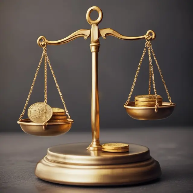 Golden scales with retirement years balancing against investment options, symbolizing weighing factors before buying a GLWB