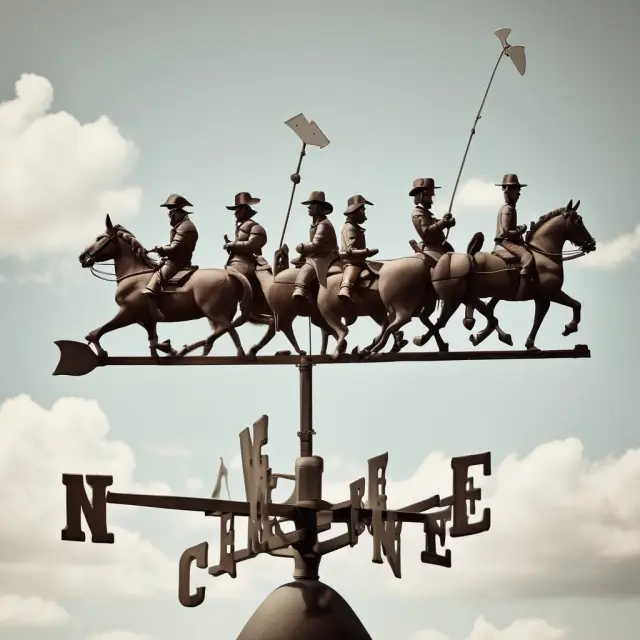 Weather vane with five riders: GMAB, GMIB, GMWB, GLWB, and SALB