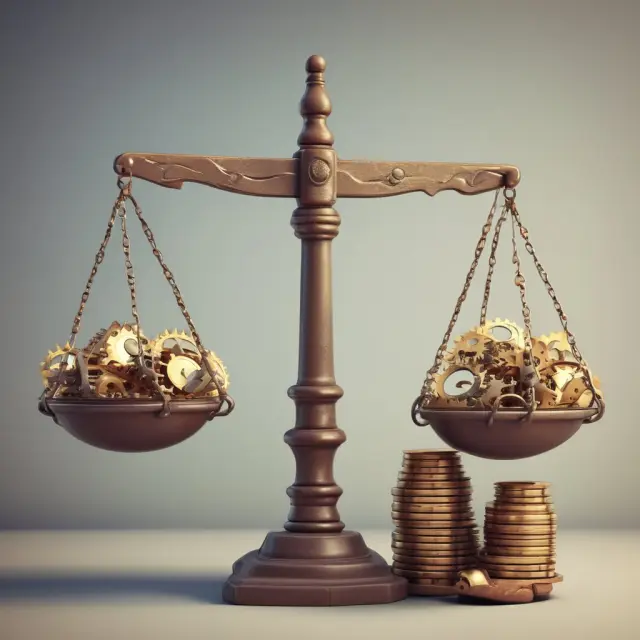 Scale comparing inventory profits to cost of goods sold in a bustling market, symbolizing investment analysis using GMROI.