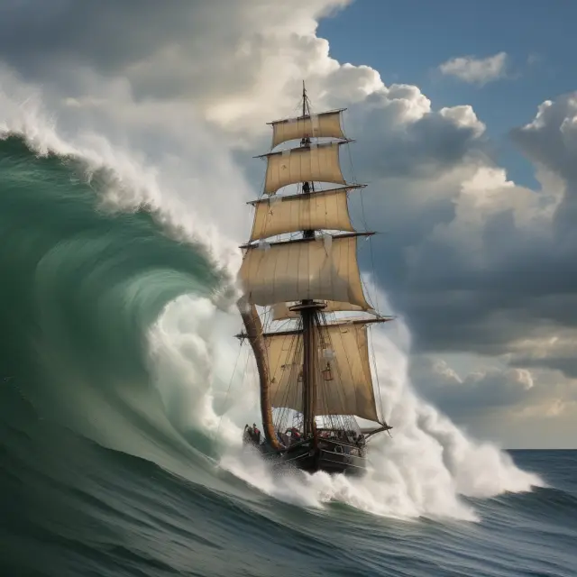 An investor skillfully maneuvers a sailboat in rough waters, adjusting sails to optimize the Guaranteed Minimum Withdrawal Benefits.
