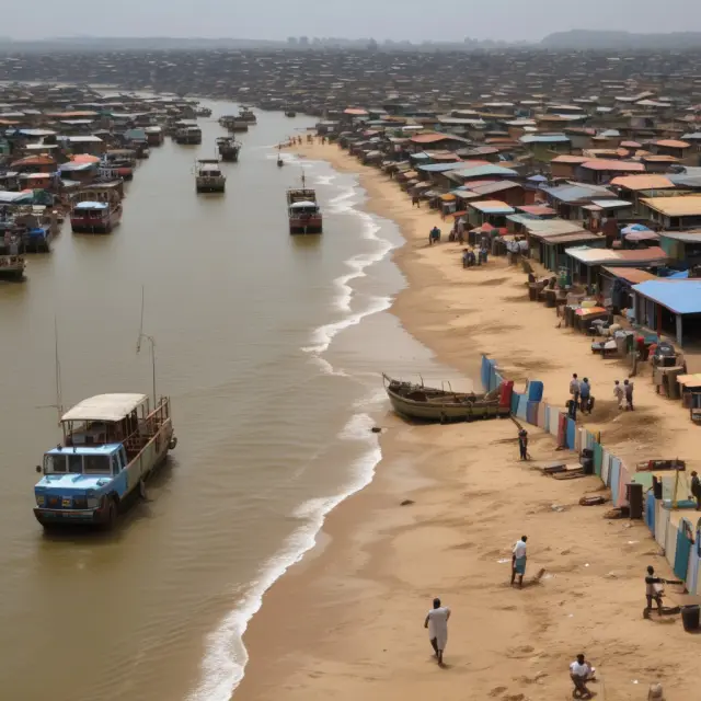 A tempestuous sea representing Guinea