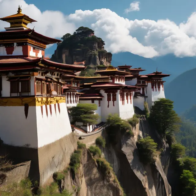 Four interconnected pillars representing Bhutan
