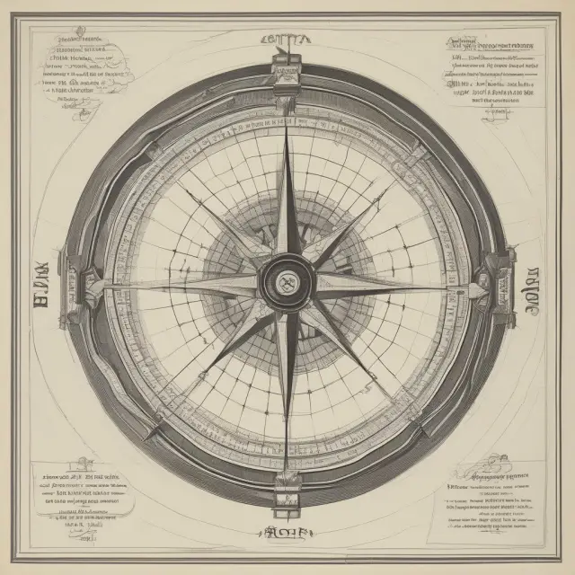 Compass with a dial pointing to inflation-adjusted financial metrics, guiding institutional investments through the passage of time