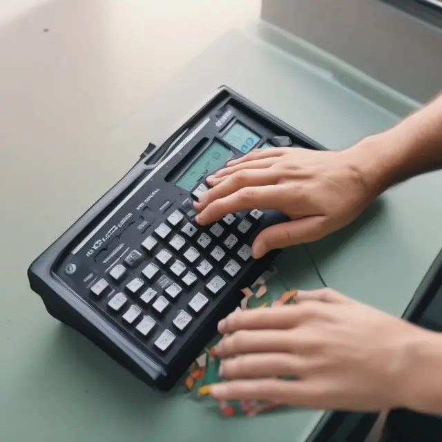 A goalkeeper meticulously adjusts the knobs on a calculator to reach a target output in Microsoft Excel