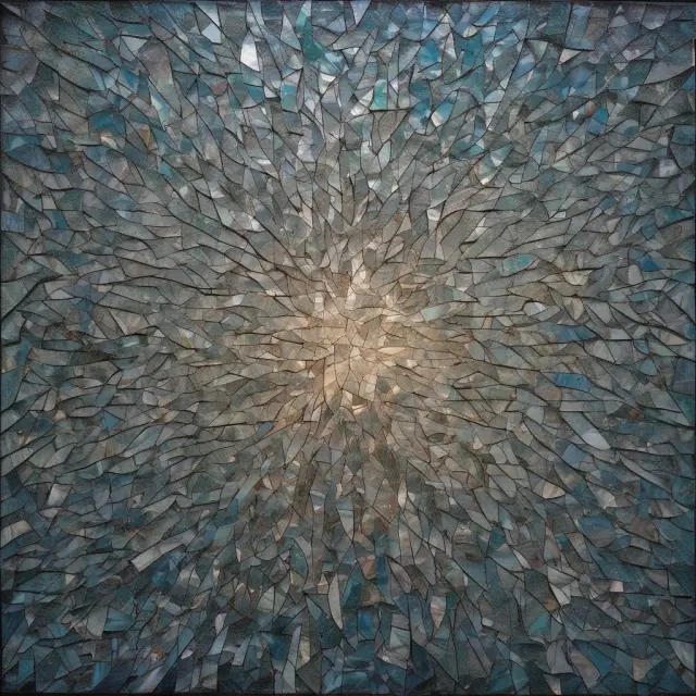 A vibrant mosaic of shattered glass pieces transforms into diverse life goals in goal-based investing
