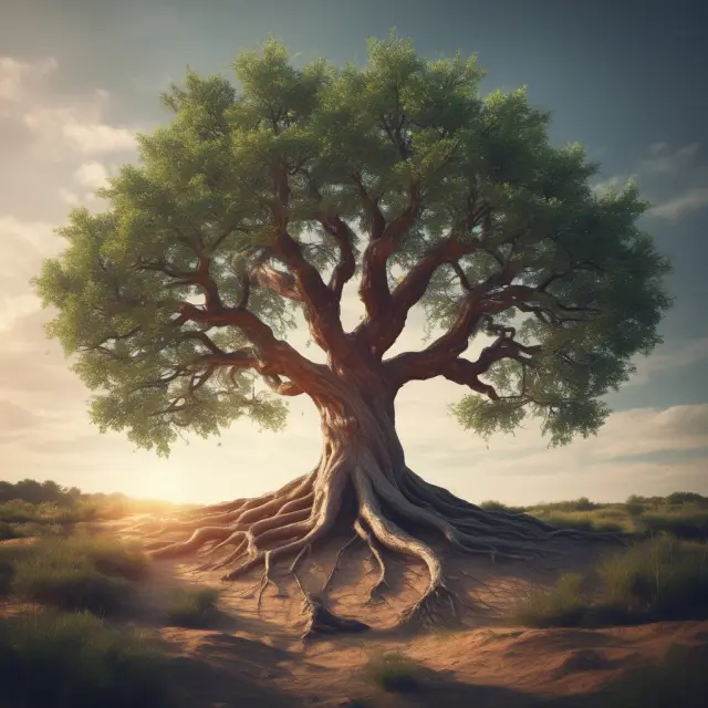 Tree symbolizes financial goals, technology provides water for growth and progress tracking