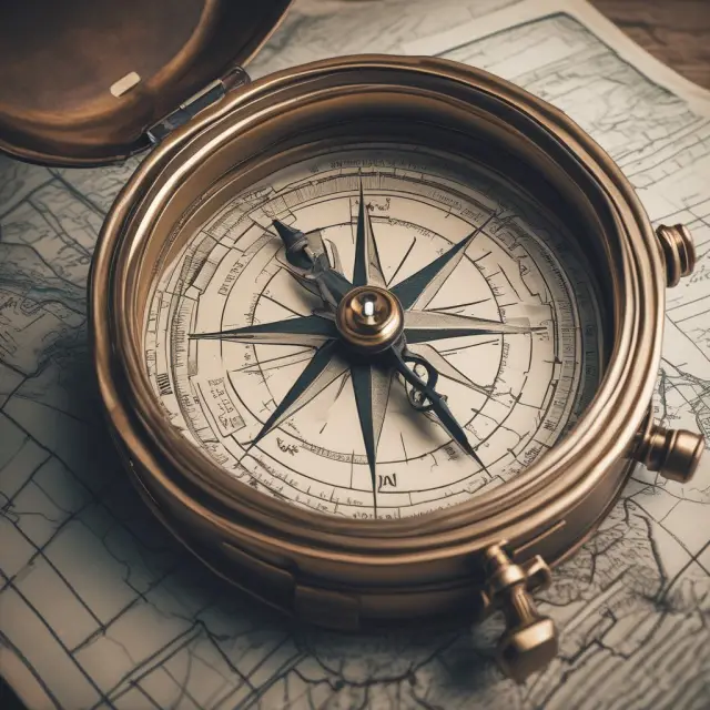 A compass leading a diverse group of investors on their goal-focused investment journey