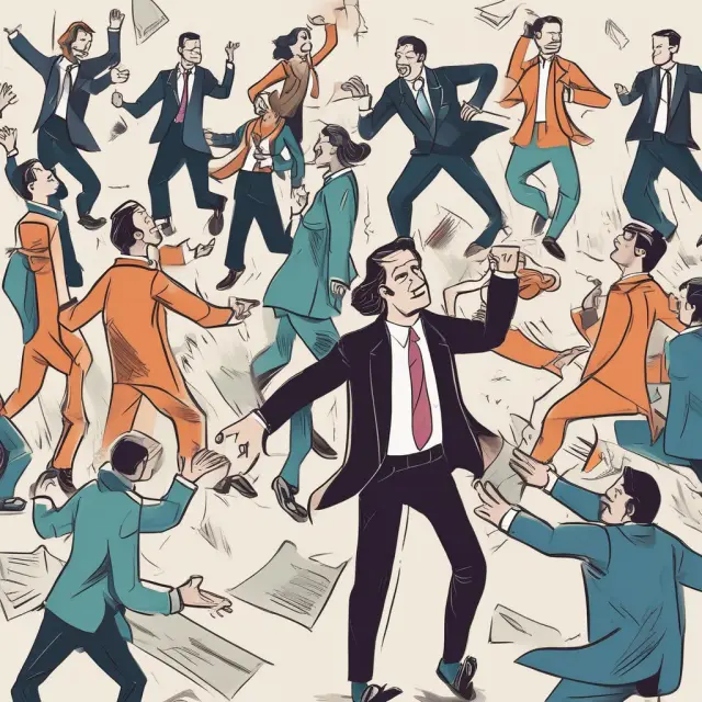 Shareholders engaging in a dance with private equity firms, representing the potential impacts and opportunities of going private transactions