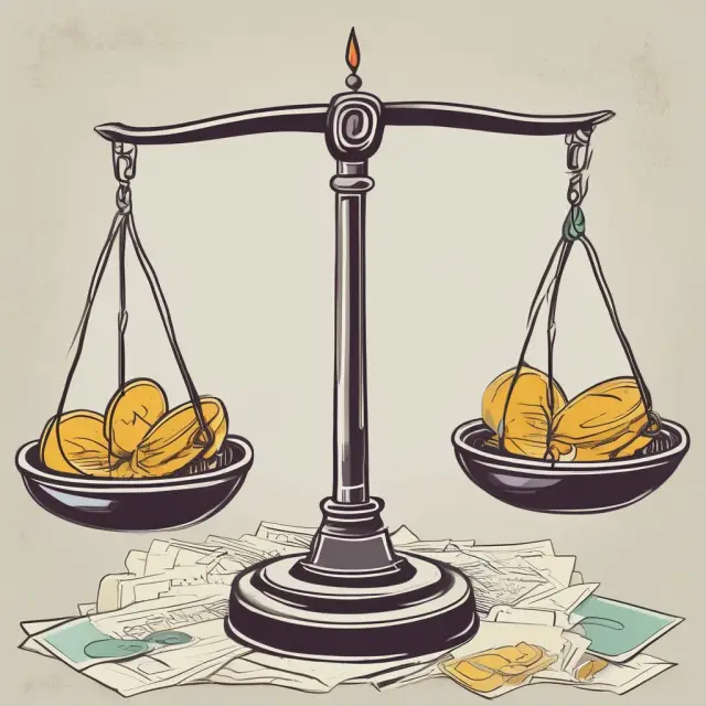 A pair of balanced scales tipped by financial data and stock symbols, representing the factors influencing offering prices in the IPO market