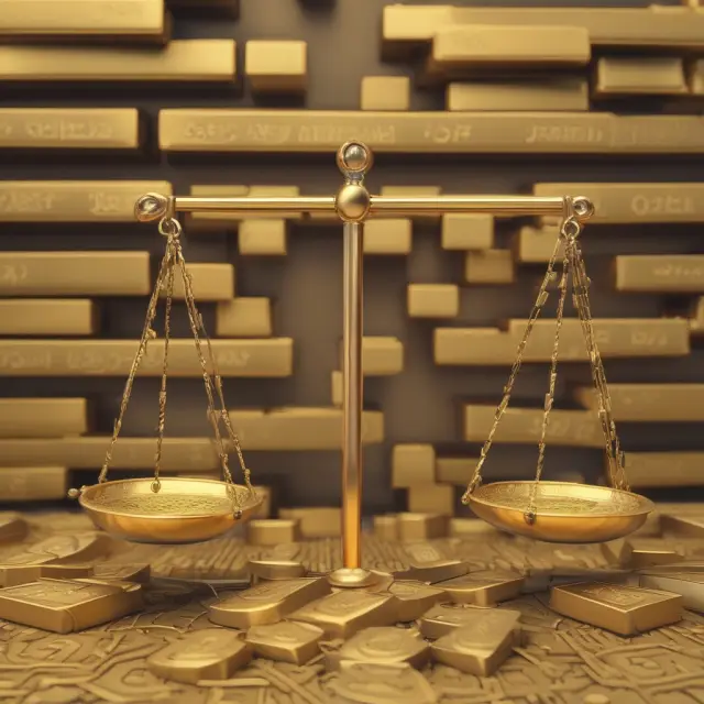 Golden scales comparing physical gold bullion to modern gold certificates