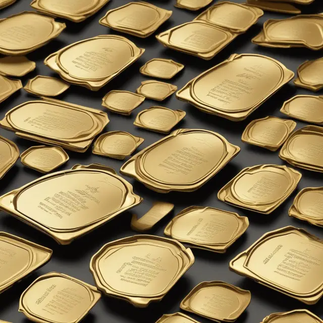 A golden scale with two pans: one weighed down with modern gold certificates symbolizing research and the other empty, representing uninformed purchases