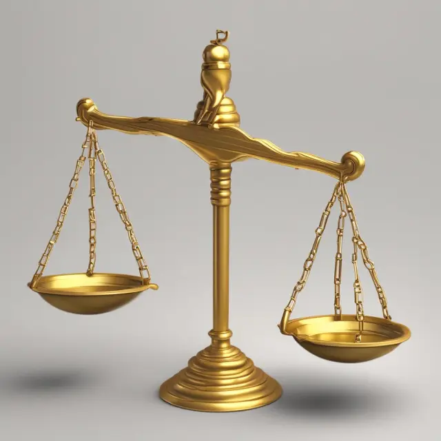 A golden scale balanced between an overflowing horn of economic growth and a contained horn of moderate inflation