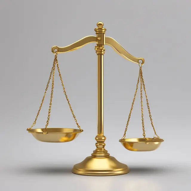 A scale with one side holding a golden bar symbolizing price stability, while the other represents flexibility shown by an open hand. Gold standard: balancing advantages and challenges.