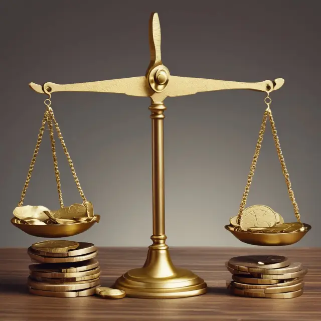 Golden scales balance ancient coins with modern paper money, representing ongoing debates regarding the gold standard in monetary systems