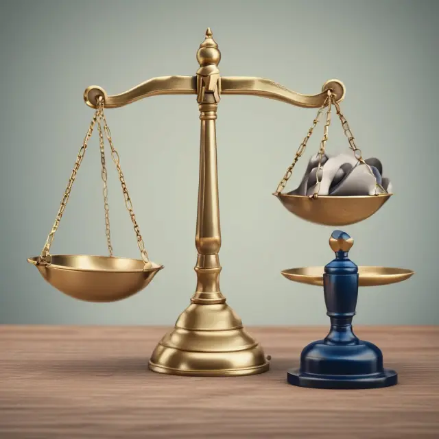 A lender holding a balanced scale that tips towards a person representing good credit history, ensuring favorable loan eligibility and terms